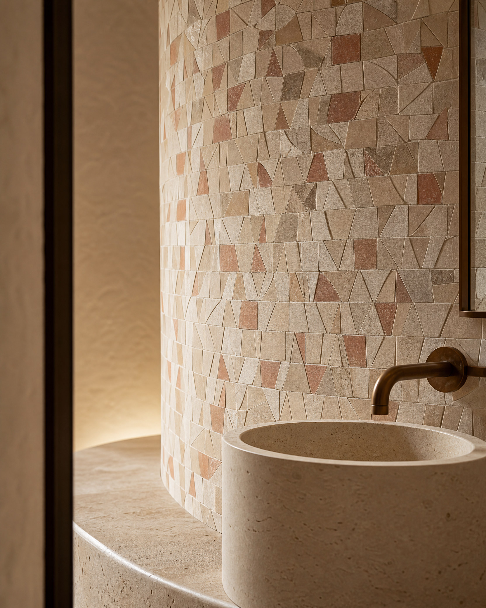 Natural stone mosaic detail